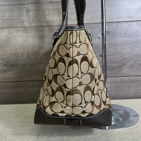 Coach 6042 Brown Monogram Canvas Shoulder Bag - Picture 3 of 13